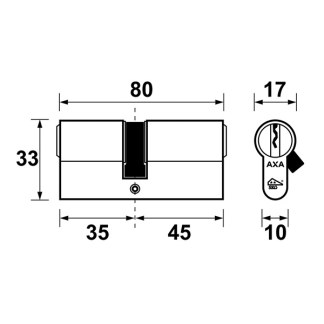 AXA Cilinder | AXA | 35/45 mm (Dubbel, SKG**, 3 sleutels) 72111308 K010808350 - 3