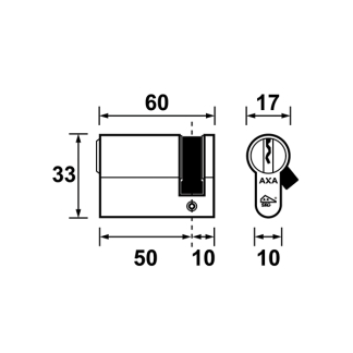 AXA Cilinder | AXA | 45/10 mm (Enkel, SKG**) 72130308 K010808361 - 