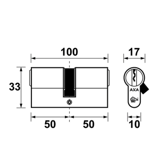 AXA Cilinder | AXA | 50/50 mm (Dubbel, SKG**, 3 sleutels) 72114408 K010808359 - 3