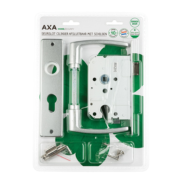 AXA Deurbeslag set | AXA | Edge | 55 mm (Deurklinken met schild, Cilinderslot, Aluminum) 7145905455BL 7145905455CP K180107273 - 2