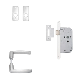 AXA Deurbeslag set | AXA | Edge (Deurklinken met kortschild, Loopslot, Aluminium) 71559154BL K180107277 - 1