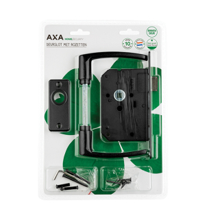 AXA Deurbeslag set | AXA | Edge (Deurklinken met kortschild, Loopslot, Aluminium, Zwart) 71559156BL K180107278 - 
