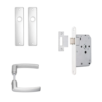 AXA Deurbeslag set | AXA | Edge (Deurklinken met schild, Loopslot, Aluminium) 71559054BL K180107275 - 1