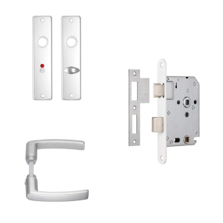 AXA Deurbeslag wc-deur | AXA | Edge | 63 mm (Deurklinken met schild, Wc-slot, Aluminium) 7165905463BL K180107279 - 1