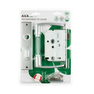 AXA Deurbeslag wc-deur | AXA | Edge | 63 mm (Deurklinken met schild, Wc-slot, Aluminium) 7165905463BL K180107279 - 