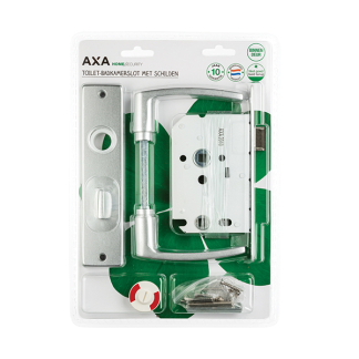 AXA Deurbeslag wc-deur | AXA | Edge | 63 mm (Deurklinken met schild, Wc-slot, Aluminium) 7165905463BL K180107279 - 2