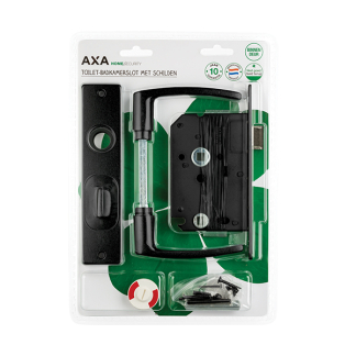 AXA Deurbeslag wc-deur | AXA | Edge | 63 mm (Deurklinken met schild, Wc-slot, Aluminium, Zwart) 7165905663BL K180107280 - 