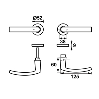 AXA Deurklink | AXA | Curve (Aluminium) 62291011E K010811560 - 