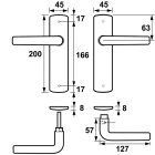 AXA Deurklink met blindschild | AXA | Curve (Aluminium) 62175011E K010811550 - 2