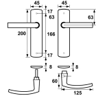 AXA Deurklink met blindschild | AXA | Curve Blok (Aluminium) 62195011E K010811530 - 2