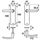 AXA Deurklink met blindschild | AXA | Curve Blok (Aluminium) 63595091E K010811500 - 2