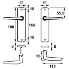 AXA Deurklink met blindschild | AXA | Curve Duim (Aluminium) 63585091E K010811510 - 2