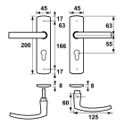 AXA Deurklink met cilinderschild | AXA | 55 mm (Aluminium, Brons) 6219201455CP K010830427 - 2