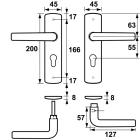 AXA Deurklink met cilinderschild | AXA | Curve | 55 mm (Aluminium) 6217201155E K010811551 - 2