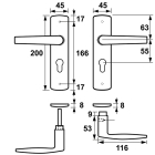 AXA Deurklink met cilinderschild | AXA | Curve | 55 mm (Aluminium) 6218201155E K010811541 - 5