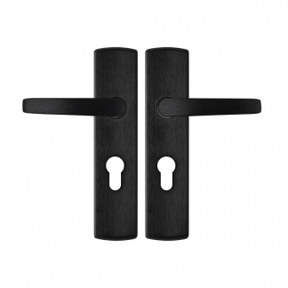 AXA Deurklink met cilinderschild | AXA | Curve | 55 mm (Aluminium, Zwart) 6218201855E K010811546 - 1