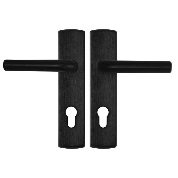 AXA Deurklink met cilinderschild | AXA | Curve | 72 mm (Aluminium, Zwart) 6217201872E K010811557 - 1