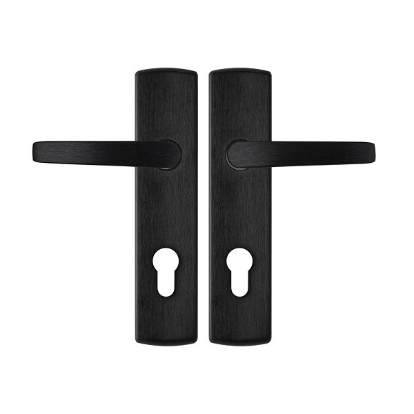 AXA Deurklink met cilinderschild | AXA | Curve | 72 mm (Aluminium, Zwart) 6218201872E K010811547 - 1