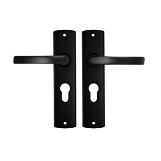 AXA Deurklink met cilinderschild | AXA | Curve Blok | 55 mm (Aluminium, Zwart) 6359203855E K010811506 - 1
