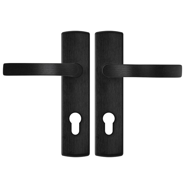 AXA Deurklink met cilinderschild | AXA | Curve Blok | 72 mm (Aluminium, Zwart) 6219201872E K010811537 - 1