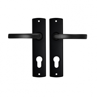 AXA Deurklink met cilinderschild | AXA | Curve Blok | 72 mm (Aluminium, Zwart) 6359203872E K010811507 - 1