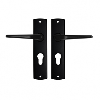 AXA Deurklink met cilinderschild | AXA | Curve Duim | 55 mm (Aluminium, Zwart) 6358203855E K010811516 - 1