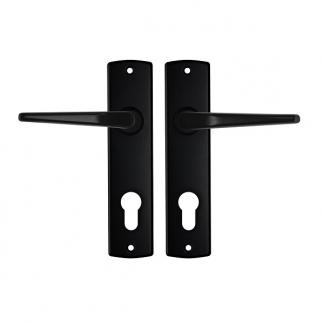 AXA Deurklink met cilinderschild | AXA | Curve Duim | 72 mm (Aluminium, Zwart) 6358203872E K010811517 - 1