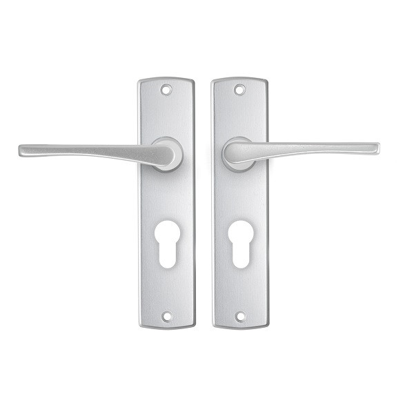 AXA Deurklink met cilinderschild | AXA | Curve Vlinder | 55 mm (Aluminium) 6357209155E K010811521 - 1