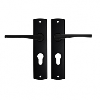 AXA Deurklink met cilinderschild | AXA | Curve Vlinder | 55 mm (Aluminium, Zwart) 6357203855E K010811526 - 1