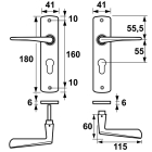 AXA Deurklink met cilinderschild | AXA | Curve Vlinder | 55 mm (Aluminium, Zwart) 6357203855E K010811526 - 2