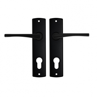 AXA Deurklink met cilinderschild | AXA | Curve Vlinder | 72 mm (Aluminium, Zwart) 6357203872E K010811527 - 1