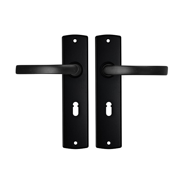 AXA Deurklink met sleutelschild | AXA | Curve Blok | 55 mm (Aluminium, Zwart) 6359303856E K010811508 - 1