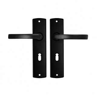 AXA Deurklink met sleutelschild | AXA | Curve Blok | 55 mm (Aluminium, Zwart) 6359303856E K010811508 - 1