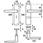 AXA Deurklink met wc-sluitingsschild | AXA | Curve | 63 mm (Aluminium, Zwart) 6218481863E K010811549 - 5