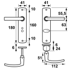 AXA Deurklink met wc-sluitingsschild | AXA | Curve Blok | 63 mm (Aluminium) 6359489163E K010811504 - 2