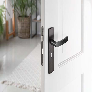 AXA Deurklink met wc-sluitingsschild | AXA | Curve Blok | 63 mm (Aluminium, Zwart) 6219481863E K010811539 - 3