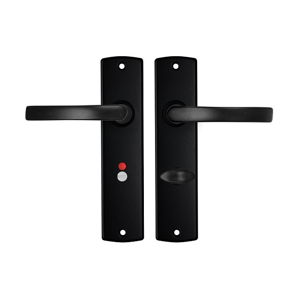 AXA Deurklink met wc-sluitingsschild | AXA | Curve Blok | 63 mm (Aluminium, Zwart) 6359483863E K010811509 - 1