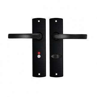 AXA Deurklink met wc-sluitingsschild | AXA | Curve Blok | 63 mm (Aluminium, Zwart) 6359483863E K010811509 - 1