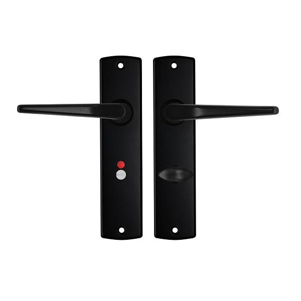 AXA Deurklink met wc-sluitingsschild | AXA | Curve Duim | 63 mm (Aluminium, Zwart) 6358483863E K010811519 - 1