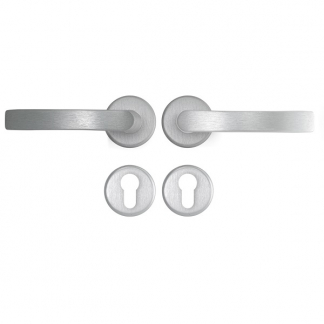 AXA Deurklink op rozet | AXA Blok (Rond, Cilindergat, Aluminium, 2 stuks) 62293011E K010811561