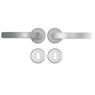 AXA Deurklink op rozet | AXA Blok (Rond, Sleutelgat, Aluminium, 2 stuks) 62292011E K010811562
