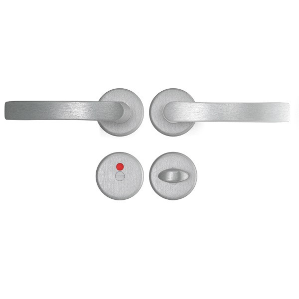 AXA Deurklink op rozet | AXA Blok (Rond, Toiletsluiting, Aluminium, 2 stuks) 62294011E K010811563 - 1