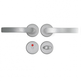 AXA Deurklink op rozet | AXA Blok (Rond, Toiletsluiting, Aluminium, 2 stuks) 62294011E K010811563 - 1