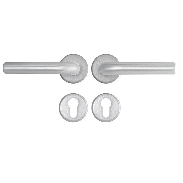 AXA Deurklink op rozet | AXA (Rond, Cilindergat, Aluminium, 2 stuks) 62273011E K010811577 - 1