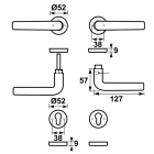 AXA Deurklink op rozet | AXA (Rond, Cilindergat, Aluminium, 2 stuks) 62273011E K010811577 - 2