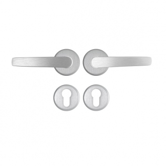 AXA Deurklink op rozet | AXA (Rond, Cilindergat, Aluminium, 2 stuks) 62283011E K010811569