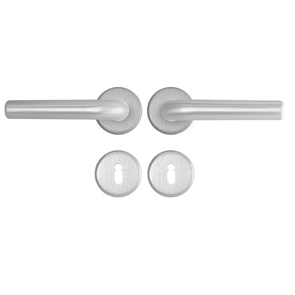 AXA Deurklink op rozet | AXA (Rond, Sleutelgat, Aluminium, 2 stuks) 62272011E K010811578 - 1