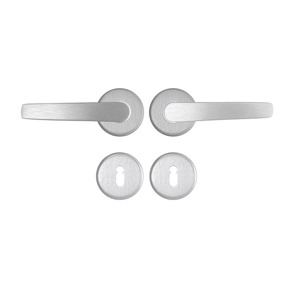 AXA Deurklink op rozet | AXA (Rond, Sleutelgat, Aluminium, 2 stuks) 62282011E K010811570 - 1