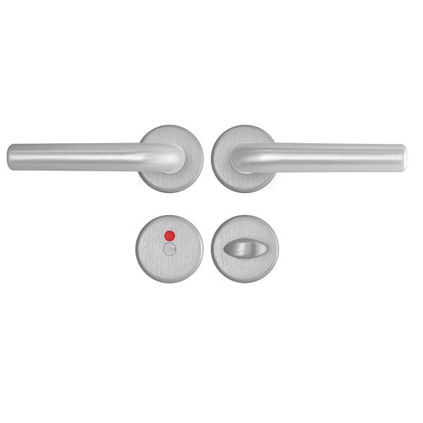 AXA Deurklink op rozet | AXA (Rond, Toiletsluiting, Aluminium, 2 stuks) 62274011E K010811579 - 1