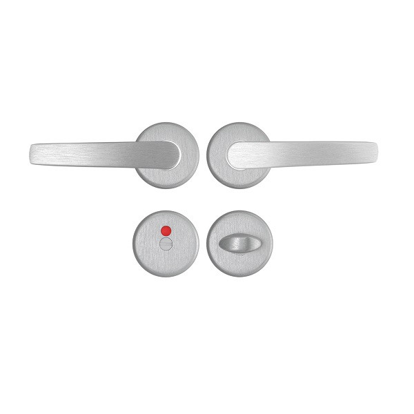 AXA Deurklink op rozet | AXA (Rond, Toiletsluiting, Aluminium, 2 stuks) 62284011E K010811571 - 1